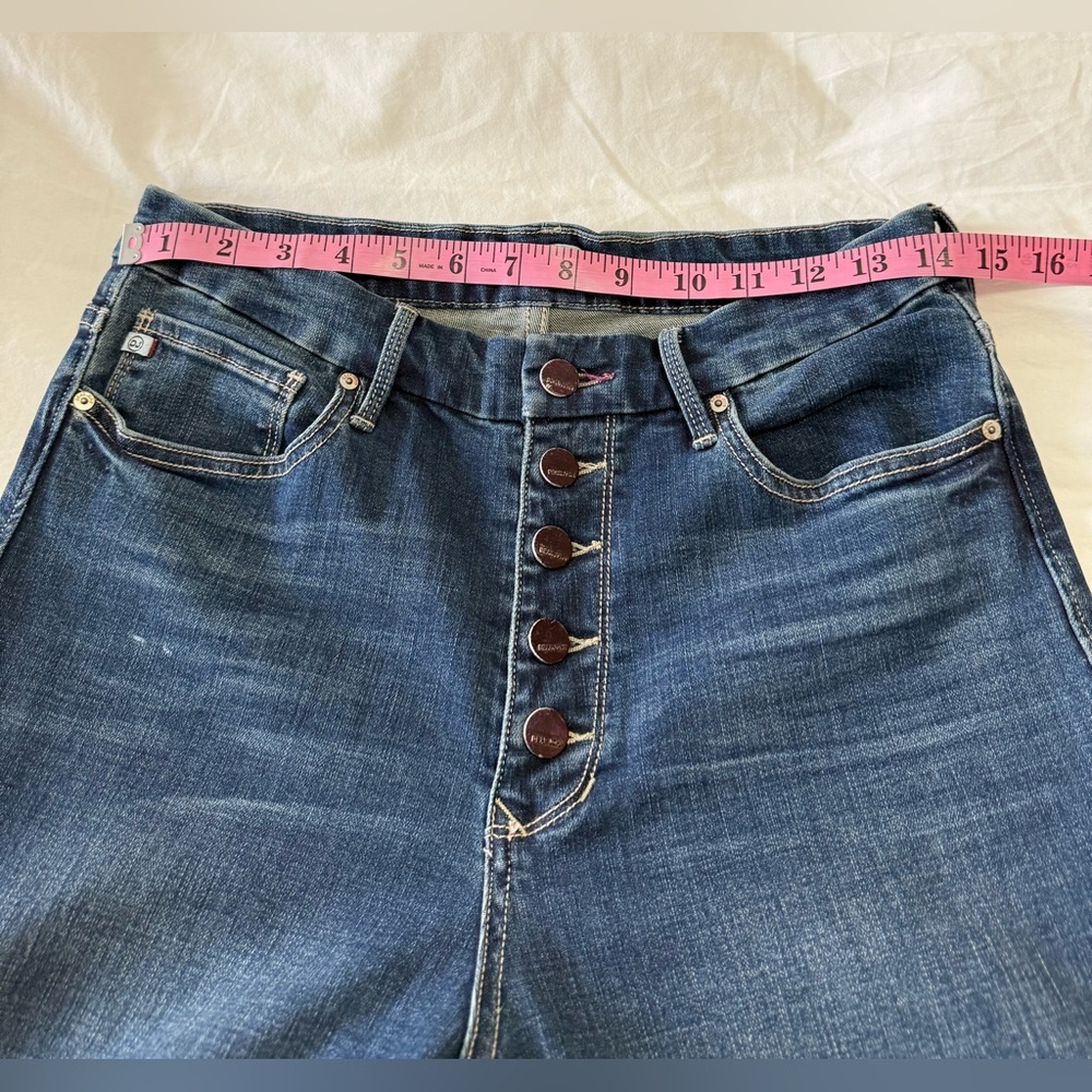 Dear John | SZ 30 (32.5” Inseam) | Alto Split Hem Ankle Flare Denim Blue Jeans - Picture 5 of 10